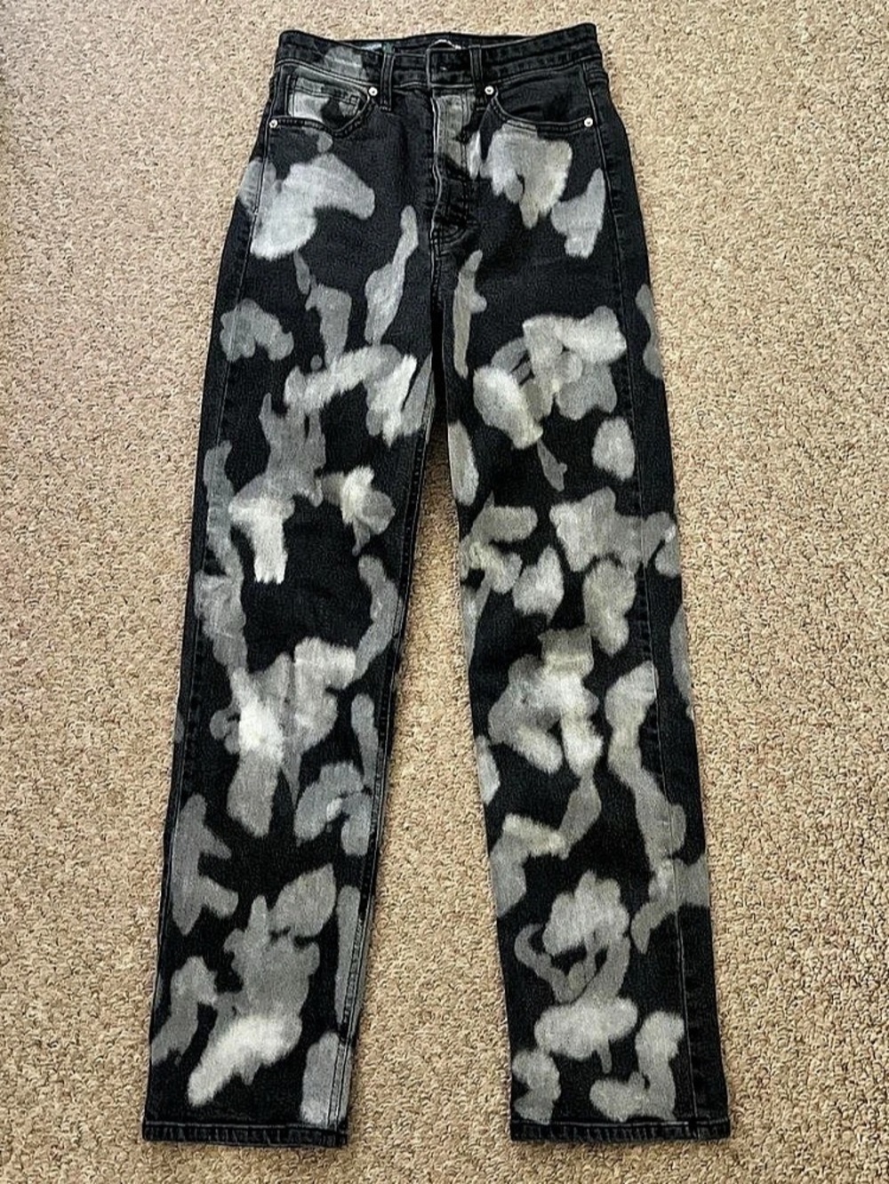 Wild Fable Super High-Rise Straight Tie Dye Jeans Black & Gray Size 4